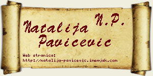 Natalija Pavičević vizit kartica